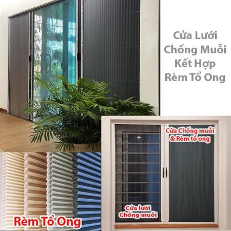Cửa lưới chống muỗi kết hợp rèm tổ ong chống nắng7-cua-luoi-chong-muoi-ket-hop-rem-to-ong