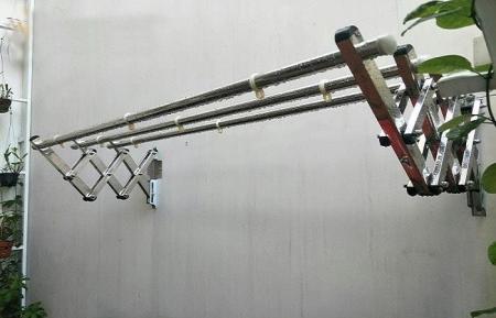 Giàn phơi gắn tường xếp ngang Inox 304