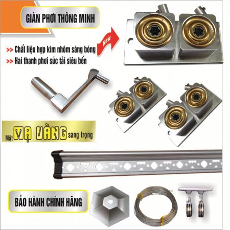Giàn Phơi Gắn Trần - Quay tay - Dây kéo 999BGiàn Phơi Thông Minh 999B