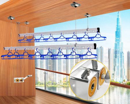 Giàn Phơi Gắn Trần - Quay tay - Dây kéo 999B
